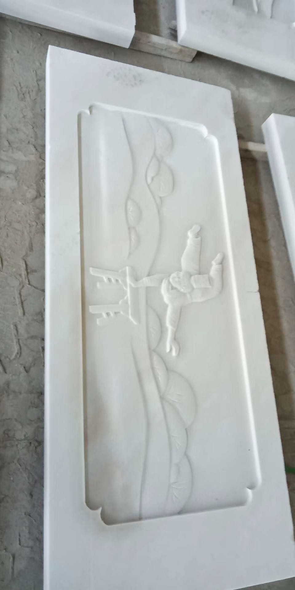 雪花白欄板浮雕